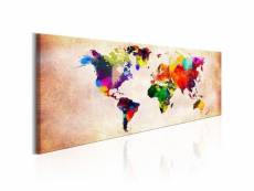 Tableau cartes du monde world map: colourful ramble