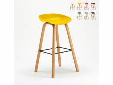 Tabouret de bar café cuisine et salon chaise effet bois towerwood - jaune Superstool