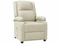 Vidaxl fauteuil inclinable blanc similicuir 322437