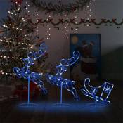 Vidaxl - Renne/traîneaux Noël volant Acrylique 260x21x87 cm Bleu