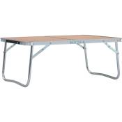 Vidaxl - Table pliable de camping Marron Aluminium