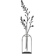 Wellhome - Objet déco 'vase vertical' - 12x45 cm - Noir