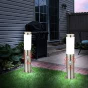 2x lampes sur pied à led pour extérieur, projecteurs de jardin, détecteur de mouvement, lampe en acier inoxydable