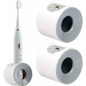 3 pièces porte-brosse à dents électrique pour salle de bain, fixé au mur pour économiser de l'espace, organisateur de brosse à dents électrique
