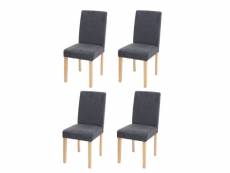 4x chaise de salle à manger chaise de cuisine littau ~ textile, gris anthracite, pieds clairs