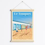 Affiche Le Touquet-Paris-Plage + Cadre Magnétique (Bois) 50x70 cm