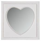 Aubry Gaspard - Miroir carré coeur blanc - Blanc