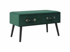 Banquette pouf tabouret meuble banc avec tiroirs 80 cm vert velours helloshop26 3002142
