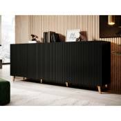 Bestmobilier - Sanna - buffet bas - 200 cm - style contemporain - noir - Noir