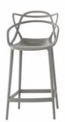 Chaise de bar Masters / H 65 cm - Polypropylène - Kartell gris en plastique