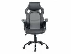 Chaise de bureau gamer noir-gris - jogo - l 66 x l