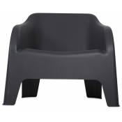 Chaise de chaise élégante empilable dans une résine de jardin à effet lisse Toomax Petra Black - Black