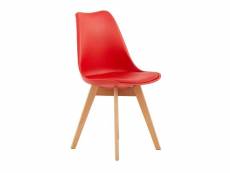 Chaise de salle à manger design contemporain scandinave-rouge