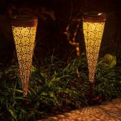 Choyclit - Lampes Solaires Extérieur, led Lampes Suspendues de Jardin, Lampes Métalliques Etanches IP65 pour Interiore/Exteriore, Terrasse, Chemin,