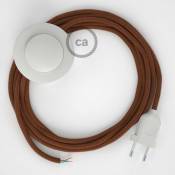Creative Cables - Cordon pour lampadaire, câble RC23 Coton Daim 3 m. Choisissez la couleur de la fiche et de l'interrupteur! | Blanc