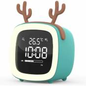 Ensoleille - Bleu Cerf Mignon Dessin Animé Enfants Étudiants avec Smart Petit Réveil Horloge Personnalisée Horloge De Charge Électronique Horloge