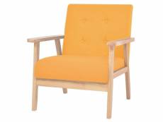 Fauteuil chaise siège lounge design club sofa salon tissu jaune helloshop26 1102119par3