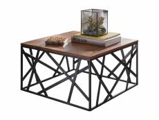 Finebuy table basse bois massif sheesham table de salon 60 x 35 x 60 cm | table d'appoint style industriel | meubles en bois naturel table de sofa | t