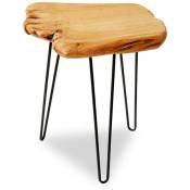 Frankystar - Table basse industrielle design en bois de cèdre et fer forgé avec bords