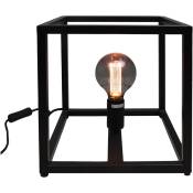 Fremont - Lampe de table carré - Fer - Thermolaqué noir - 26 x 26 x 26 cm - Thermolaqué noir