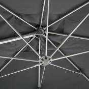 Hesperide - Toile de parasol Rosario ardoise 3x3m en