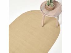 Homescapes tapis ovale tissé à plat en coton beige, 110 x 170 cm RU1334F