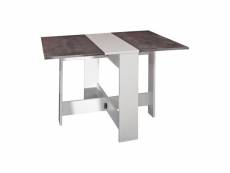 Interia table de salle à manger pliante gemma blanc - béton ZSFU000590-TP