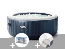 Kit spa gonflable Intex PureSpa Blue Navy rond Bulles