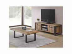Kora - ensemble table basse + meuble tv aspect bois