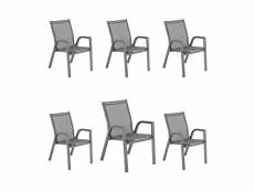 Lot de 6 fauteuils de jardin 56 x 66 x 90 cm,couleur anthracite E41702130