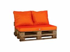 Lot matelas pour palette déhoussable avec assise de 120x80x10cm et dossier orange MPO10