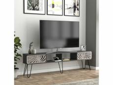 Meuble tv salangen 180 x 30 x 49 cm anthracite noir [en.casa]