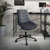 Ml-design - Chaise de Bureau, Gris, en Velours, Réglable