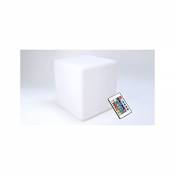 Oviala Cube LED Multicolore Rechargeable Blanc Carré