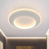 Plafonnier led moderne Lampe 24W - Lustre rond en Caoutchouc souple + art du fer Lumière chaude L24xL24xH6cm Blanc