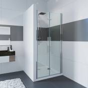 Porte en niche cloison de douche cabine de douche en niche sans cadre simple porte pliante porte pliante porte de douche douche verre de sécurité