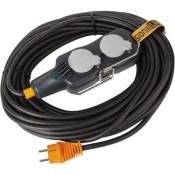 Rallonge électrique noire 2P+T avec bloc prises - Câble 3G1,5 mm² - 15 m - Brennenstuhl