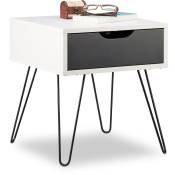 Relaxdays - Table de Chevet à Tiroir, Design moderne,