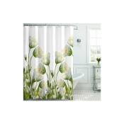 Rideau de douche Ferme Fleurs blanches Une marguerite en herbe Ensemble de rideaux de douche en tissu imperméable pour accessoire de salle de bain