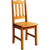 Set de 2 chaises,pin massif , couleur miel, mesure 98,5x42x45 cm (hauteur-largeur-profondeur), 2 unités