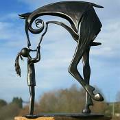 Statue de cheval en métal Sculpture Art Maison moderne Ornements de bureau Figure Craft(B)