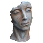 Statue visage homme extérieur grand format - Rouille 115 cm - Rouille