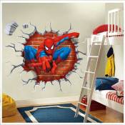 Super héros de stickers muraux Spiderman de la bande dessinée 3d pour les chambres d'enfants de garçons