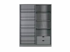 Swing - armoire à porte coulissante en pin - couleur - gris 373650-L