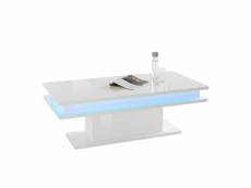 Table basse blanche design moderne 100x55cm lumière