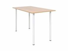 Table de salon salle à manger design 120 cm chêne et blanc helloshop26 0902132