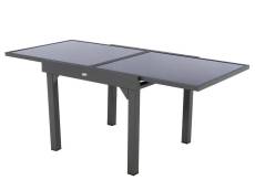 Table extensible carrée en verre Piazza 4/8 places Gris anthracite