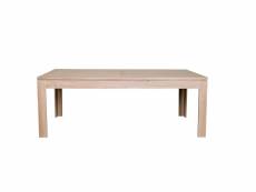 Table moderne extensible bois chêne blanchi massif