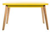 Table rectangulaire 55 / 130 x 70 cm - Métal & pieds bois - Tolix jaune en métal