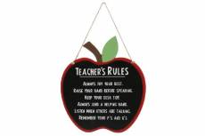 Teachers Rules Extra Large Apple Sign Plaque
